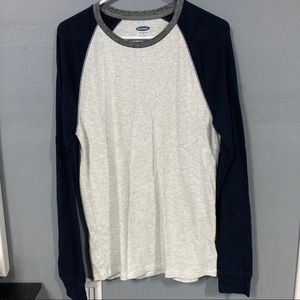 Raglan Baseball Style Long Sleeve Knit Shirt